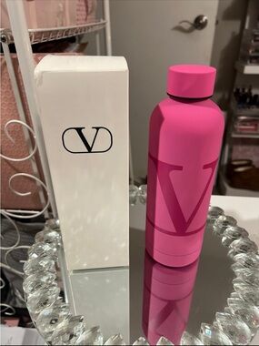 Valentino Pink V Logo Water Bottle